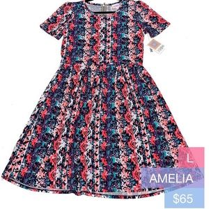 LuLaRoe Amelia Dress Neon Fun Large